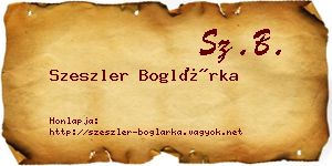Szeszler Boglárka névjegykártya